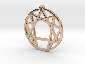 Enneagram Pendant Small (1 inch) in 14k Rose Gold Plated Brass
