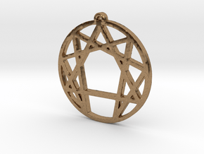 Enneagram Pendant Small (1 inch) in Natural Brass