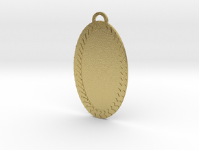 Oval Pendant 30 mm in Natural Brass