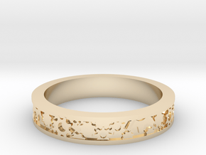 Gear themed Ring Size 6 and 1/2 in 14K Yellow Gold