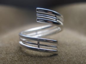 Bars & Wire Ring Size 7½ in Polished Silver
