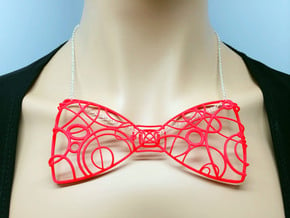 Gallifreyan Space Bow Tie as Necklace or Bow Tie in Red Processed Versatile Plastic