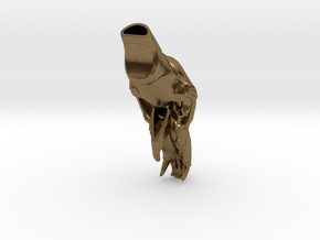 Bear Skull whistle. 7cm in Natural Bronze: Medium