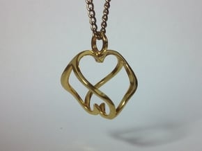 "Heart to Heart" Pendant in Polished Brass