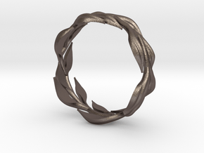 Vine Band, Size 9 in Polished Bronzed Silver Steel