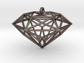 Diamond Ornament in Polished Bronzed Silver Steel