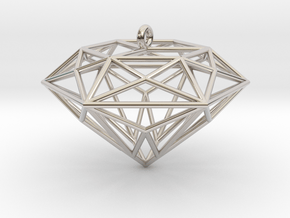 Diamond Ornament in Rhodium Plated Brass