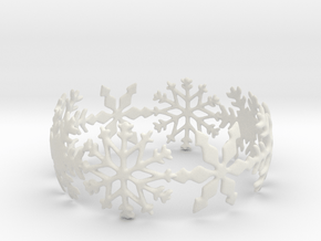 Snowflake Bangle (medium) in White Natural Versatile Plastic: Medium