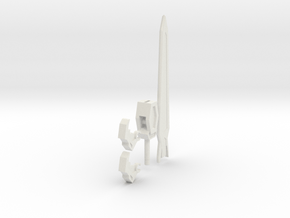 dino robot sword 5mm version in White Natural Versatile Plastic