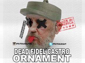 Dead Fidel Castro Ornament in Full Color Sandstone