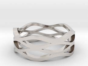 Wave Ring in Rhodium Plated Brass