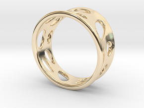 Voronoi Ring  in 14k Gold Plated Brass
