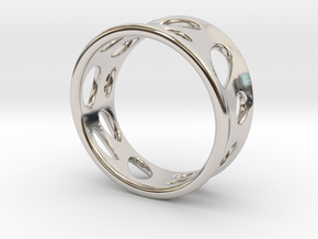 Voronoi Ring  in Rhodium Plated Brass