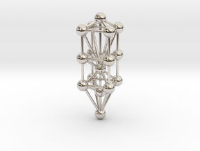 3D Tree Of Life 1.75" in Rhodium Plated Brass