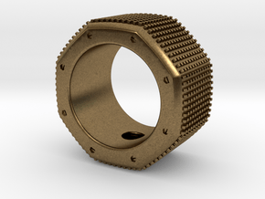 octagon ring with squares Ø17,5mm in Natural Bronze