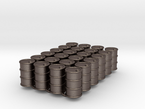  Power Grid Oil Barrels - Set of 24 in Polished Bronzed Silver Steel