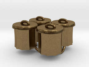  Power Grid Garbage Pails - Set of 4 in Natural Bronze