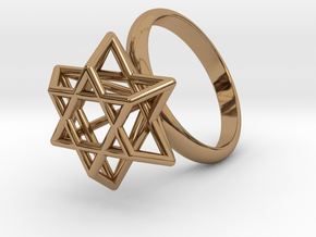 Hexagram Ring in Polished Brass