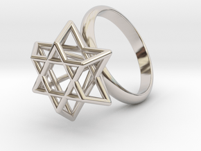 Hexagram Ring in Platinum