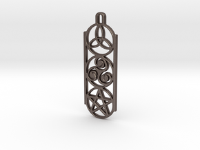Symbols 1 by ~M. Keychain in Polished Bronzed Silver Steel