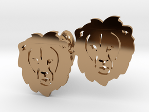 Lion Cufflinks in Polished Brass