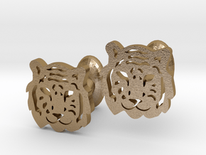 Tiger Cufflinks in Polished Gold Steel