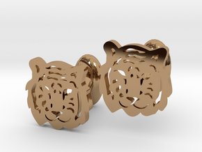 Tiger Cufflinks in Polished Brass