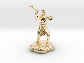 High Elf (Eladrin) Monk With Mace in 14K Yellow Gold