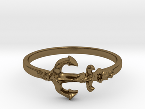 Anchor Of Hope Ring  in Polished Bronze: 6 / 51.5