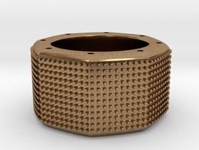 octagon ring with squares Ø18mm in Natural Brass