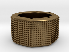 octagon ring with squares Ø18mm in Natural Bronze