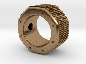 octagon ring with squares Ø16,5mm in Natural Brass
