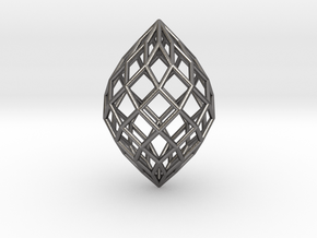 0497 Polar Zonohedron E [9] #001 in Polished Nickel Steel