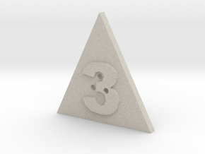 3 Hole Triangle Shape Button in Natural Sandstone