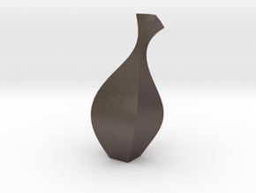 LW Vase1 in Polished Bronzed Silver Steel