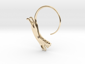 leaping cat earring small in 14K Yellow Gold: Large