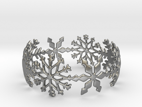Snowflake Bangle (small) in Natural Silver: Small