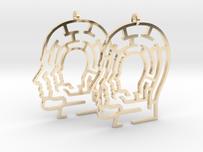 Head Maze Earrings in 14k Gold Plated Brass