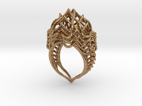 Ring The Lotus Flower Tower  in Polished Brass