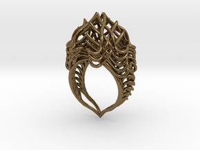 Ring The Lotus Flower Tower  in Polished Bronze