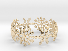 Snowflake Bangle (small) in 14k Gold Plated Brass: Small
