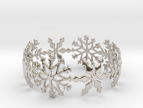 Snowflake Bangle (small) in Rhodium Plated Brass: Small