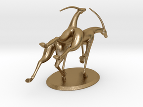 Deer Art in Polished Gold Steel