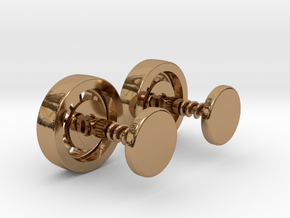 Formula 1 Wheel cufflinks in Polished Brass