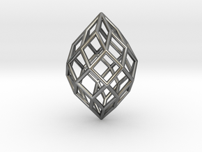 0491 Polar Zonohedron E [7] #001 in Fine Detail Polished Silver