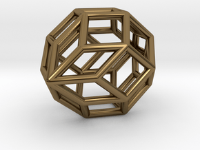  0488 Polar Zonohedron E [6] #001 in Polished Bronze