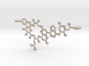 Oxytocin Molecule 3D printed Pendant Necklace  in Platinum