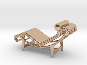 Mies-Van-Chaise-Chair - 2 Scaled Options in 14k Rose Gold Plated Brass: 1:24