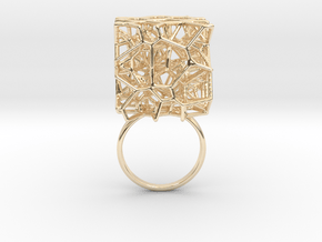 Voronoi Cube Ring (Size 8.5) in 14K Yellow Gold