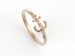 Anchor Of Hope Ring  in 14k Rose Gold Plated Brass: 6 / 51.5